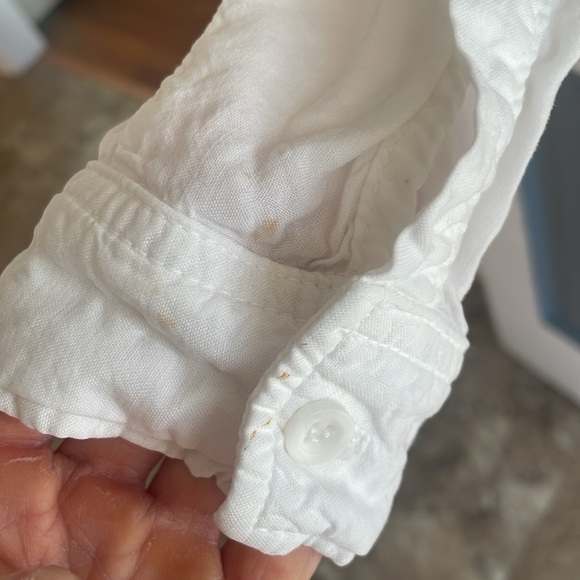 Cloth & Stone tencel white summer button shirt/shacket - Picture 4 of 7